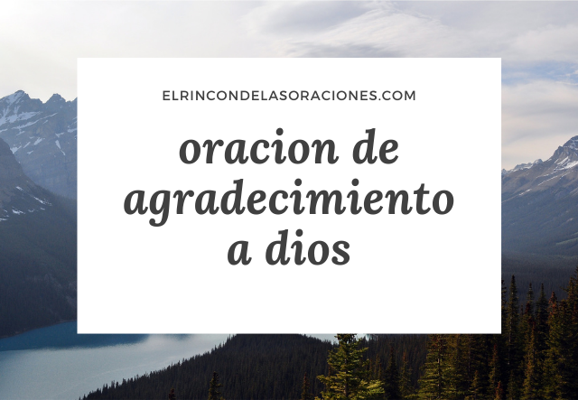 oracion de agradecimiento a dios