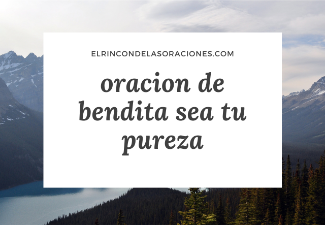 oracion de bendita sea tu pureza