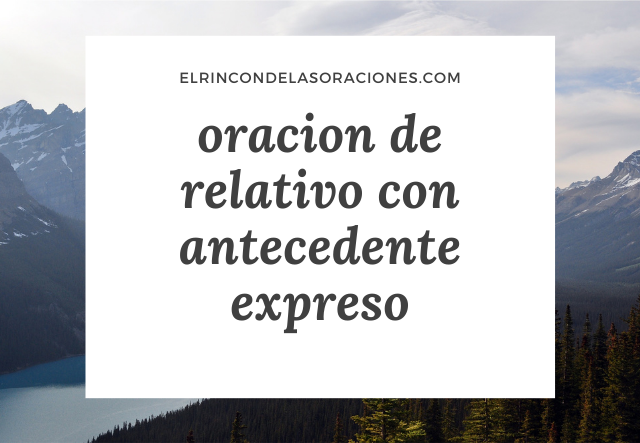 oracion de relativo con antecedente expreso