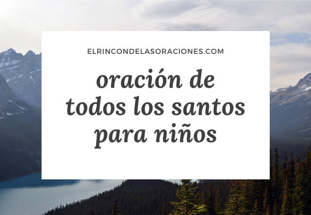 oración de todos los santos para niños