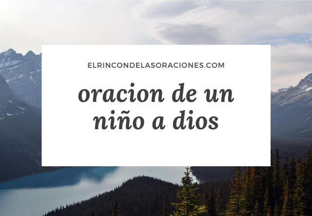 oracion de un niño a dios