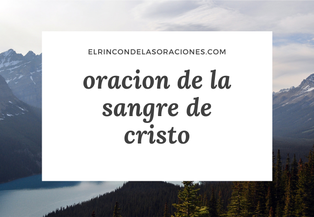 oracion de la sangre de cristo