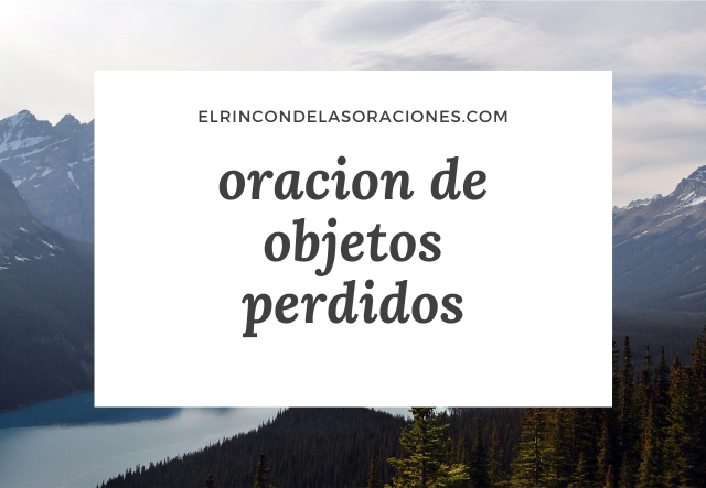 oracion de objetos perdidos