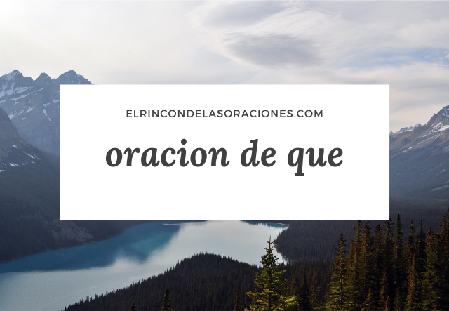 oracion de que