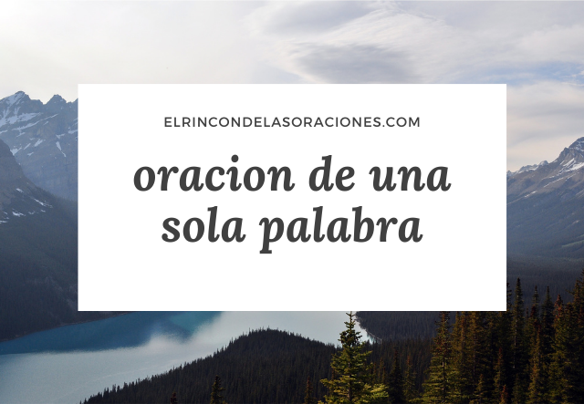 oracion de una sola palabra