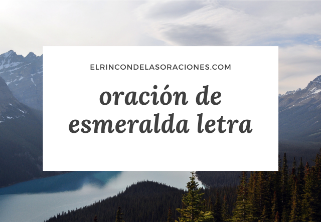 oración de esmeralda letra